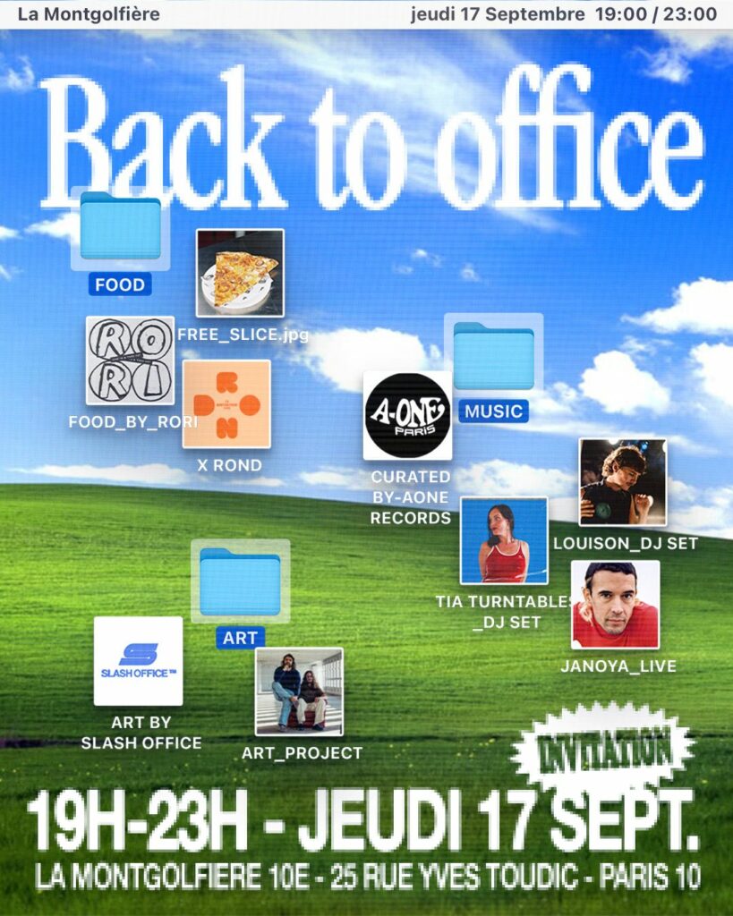 AFFICHE SOIRÉE 17:09 - SOIRÉE « BACK TO OFFICE »  – 17/09 